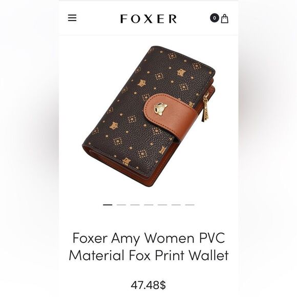 NEW! Foxer Amy Women PVC Material Fox Print Wallet - Picture 12 of 12
